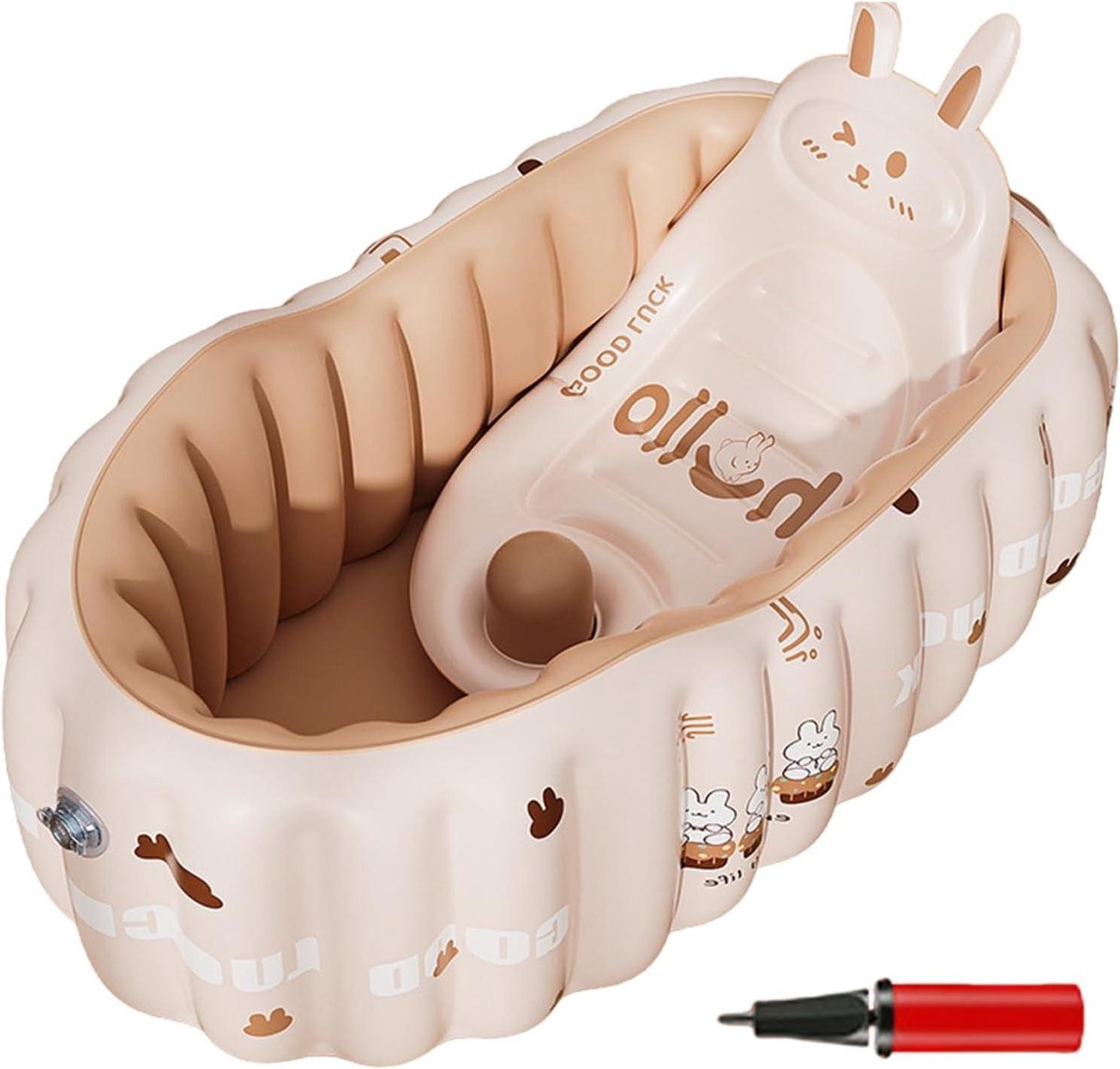 Draagbaar Babybad - Opblaasbare Kuip - Veilig Baden - Antislip Bescherming - 90 x 58 cm - Konijn