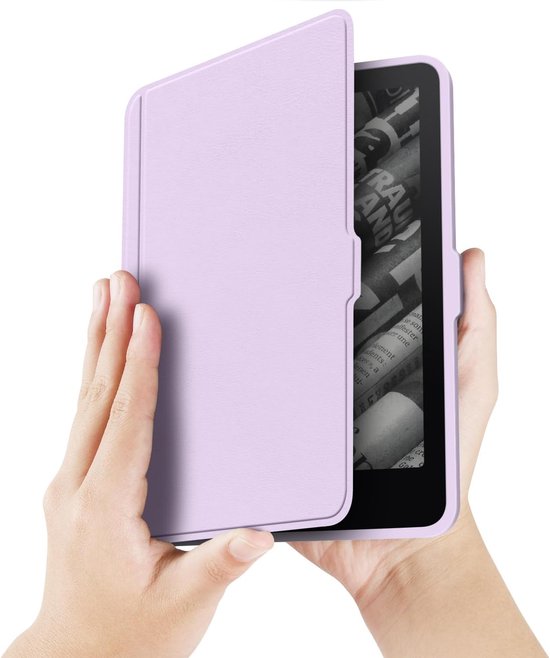 Split Folio Afneembare Beschermhoes voor 6" Kobo Clara Colour 2024 Uitgebracht, Ultra Clear Transparante Achterkant Licht Shell, Auto Sleep and Wake, Lichtpaars — afbeelding 3