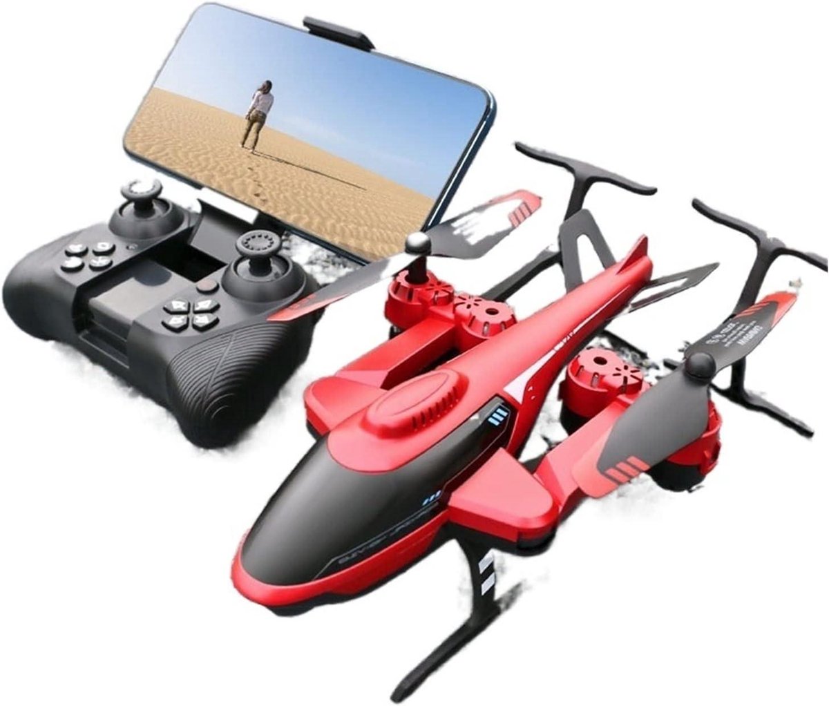 Mini Drone - RC Quadcopter - Luchtfotografie Maken - 4K HD Camera - Opvouwbaar Ontwerp - Rood