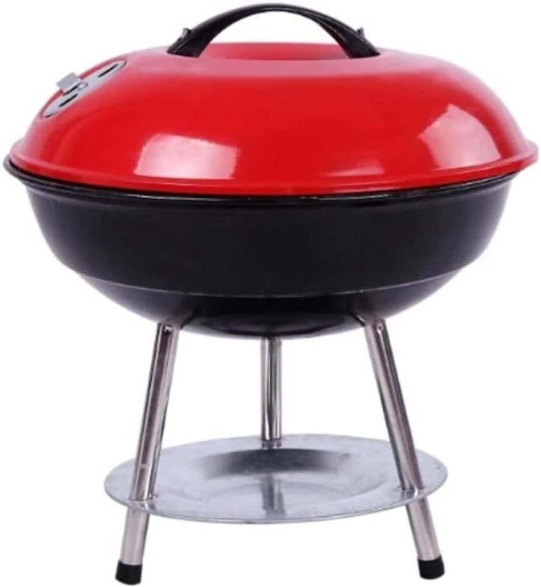 Houtskool BBQ - Draagbare Grill - Buiten Koken - Verstelbare Ventilatie - 16x16x13 cm - Zwart