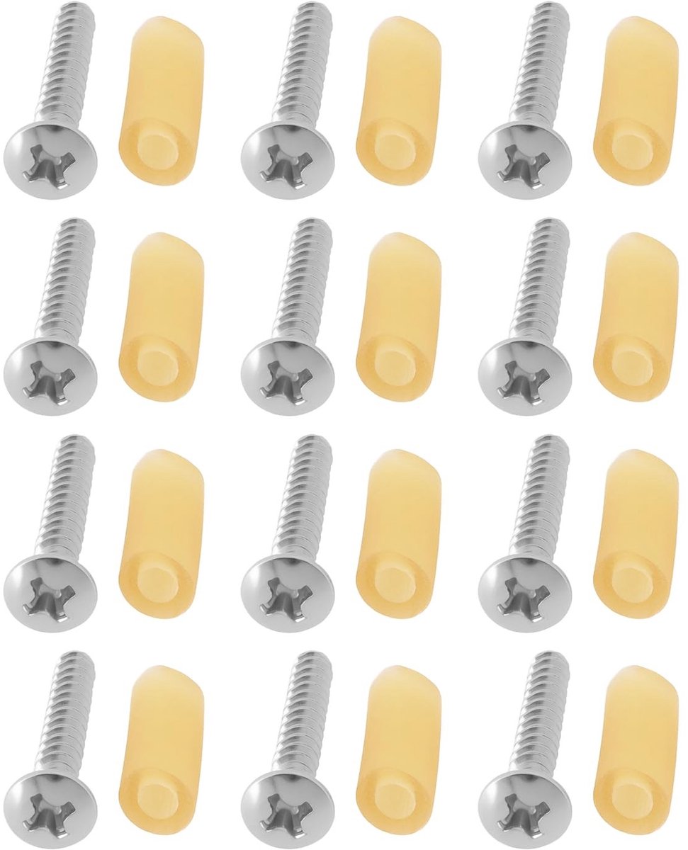 Dailygoods - Innovra - Set van 12 Stalen Pickup Schroeven met Rubber Buis 22mm