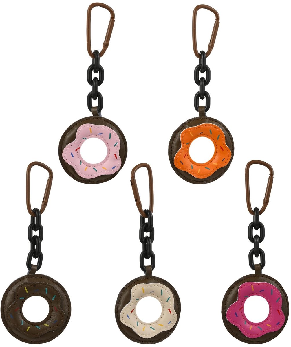 Dailygoods - Set van 5 PU Lederen Donut Sleutelhangers