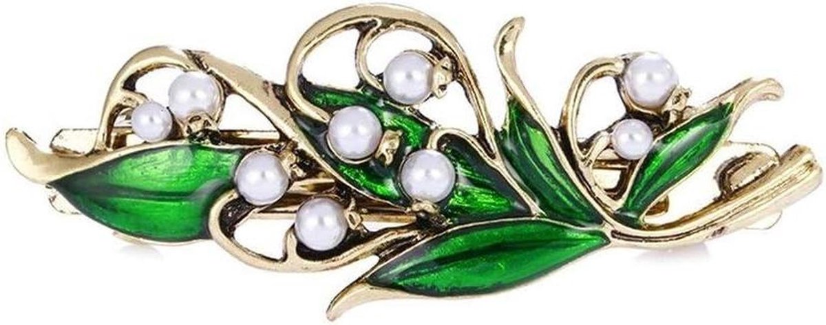 Haarspeld Strik - Haarclip Accessoire - Feestelijk Kapsel - Glad Oppervlak - 120 gram - Groen