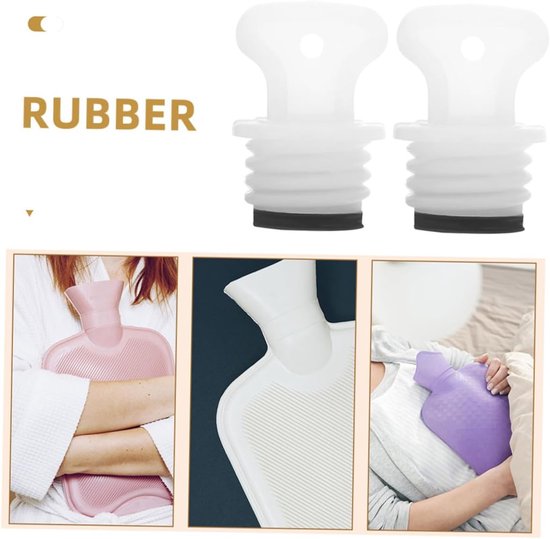 Rubberen Stoppers Set - Dopjes Voor Flessen - Warm Houd Flessen - Lekvrije Afsluiting - 3 Stuks - Wit — afbeelding 4