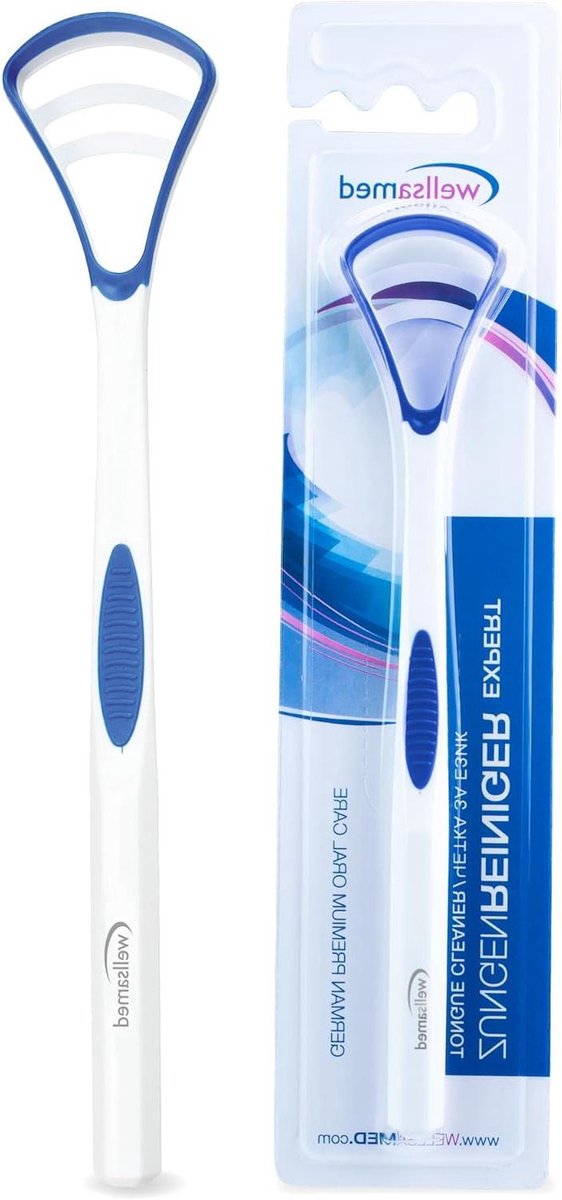 Tongreiniger Expert - Tongschraper Mond - Frisse Adem - Dubbele Schrapers - 1 Stuk - Blauw