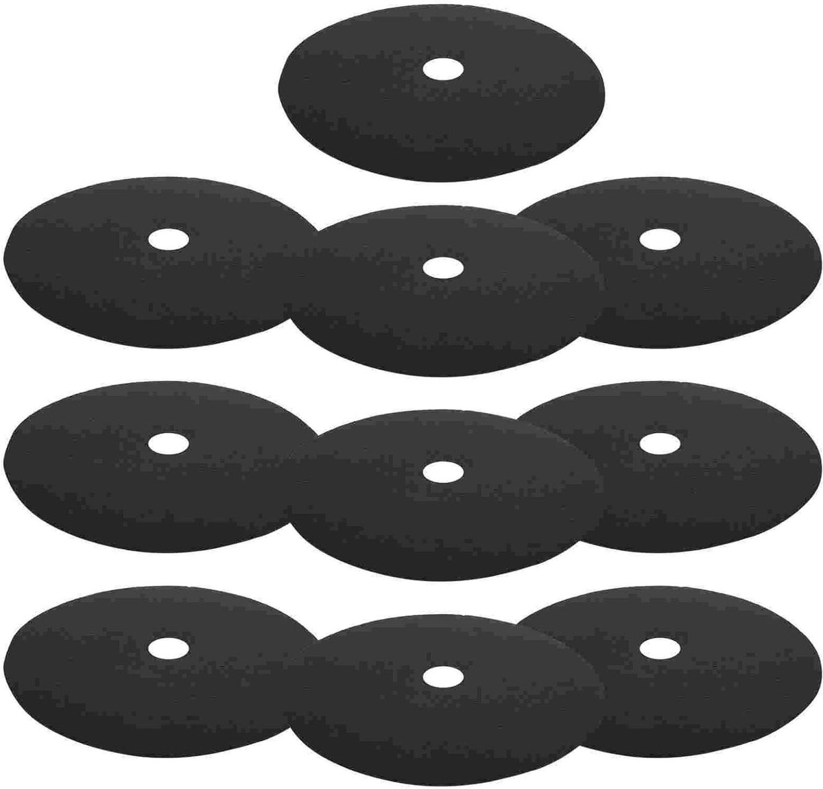 10 stuks waterdoorlatend onkruiddoek - afmetingen: buitendiameter 52 cm, binnendiameter 6 cm - afbreekbaar bodemweefsel voor onkruidbescherming in de fruittuin (zwart)