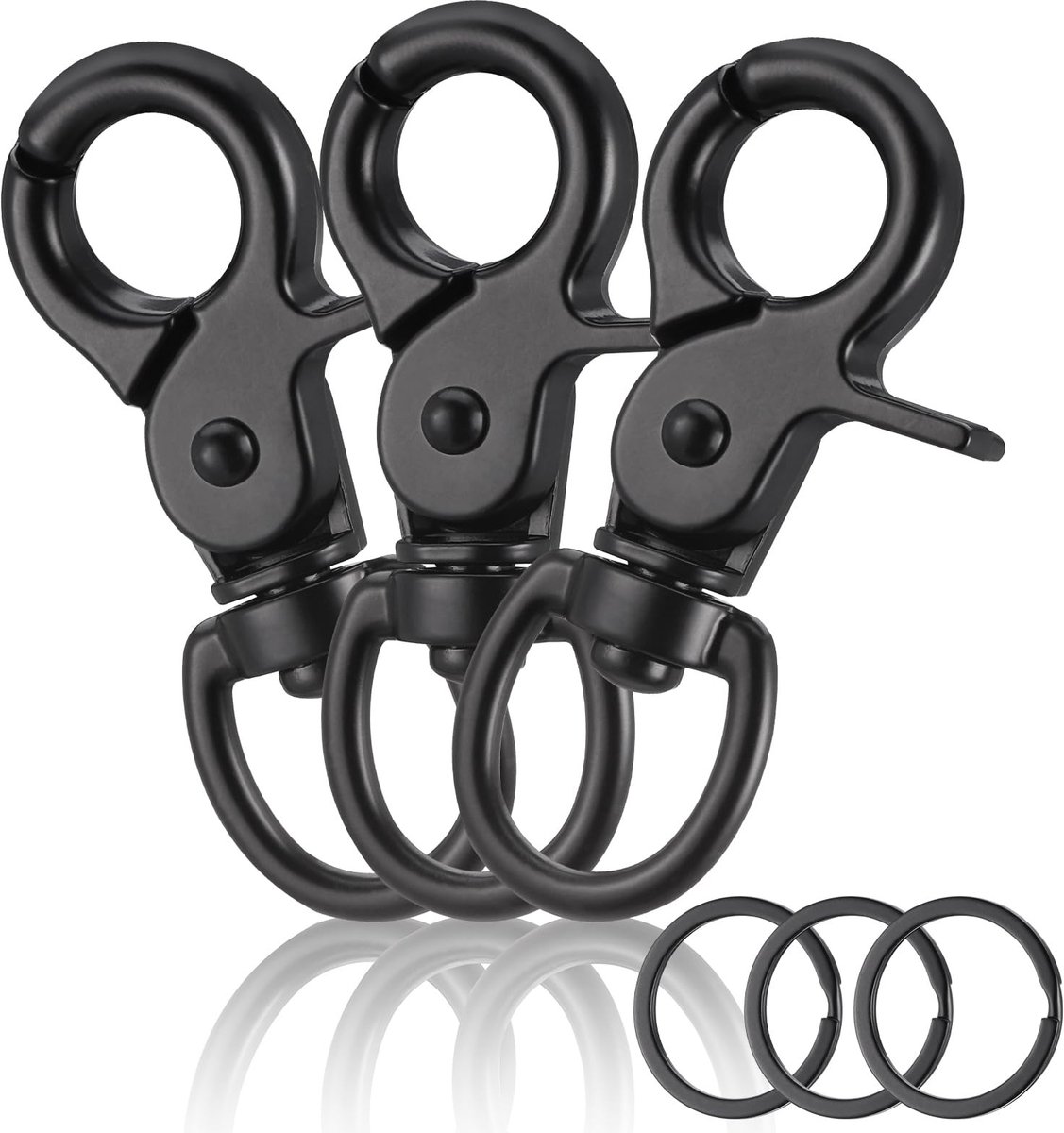 Dailygoods - Set van 3 Robuuste Karabijnhaken met Draaischarnier