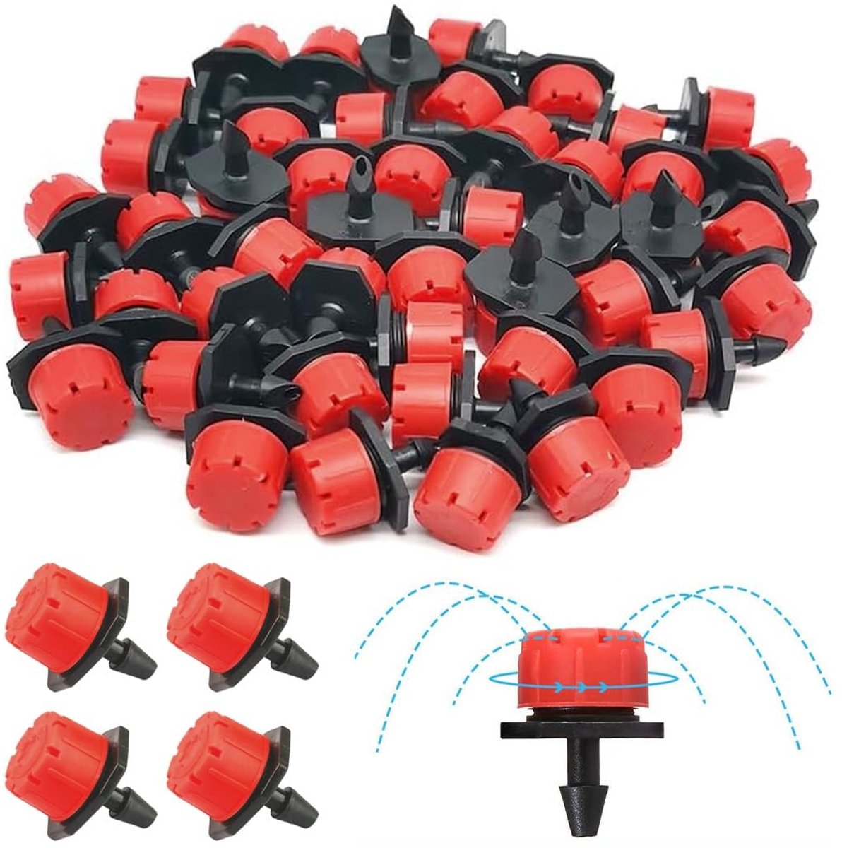 Dailygoods - 100 Stuks Verstelbare Bewateringsdruppels voor Tuinirrigatie