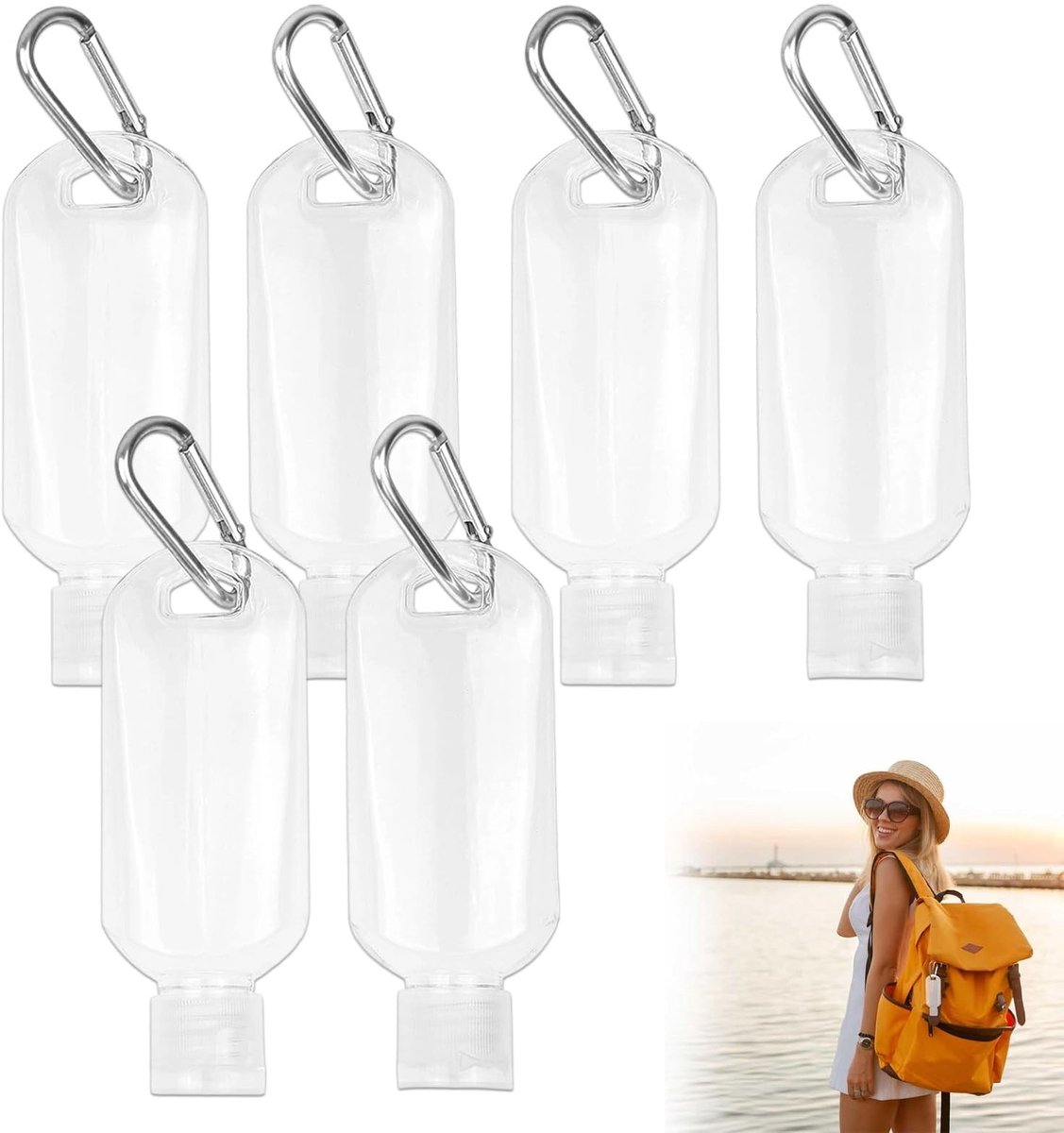 Dailygoods - 6 Pack Refill Flessen 50 ml TSA-Goedgekeurd voor Reizen