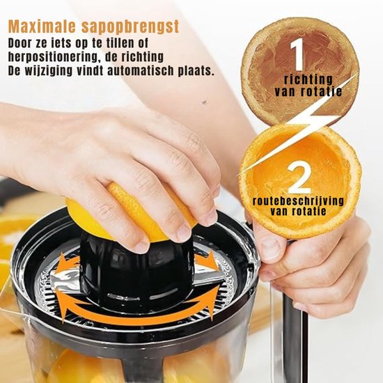 TIM®Citrusperselectrisch-Citruspers-Sinaasappelpers-Zwart/Zilver-13cmx15cmx20cm van Tim — afbeelding 2