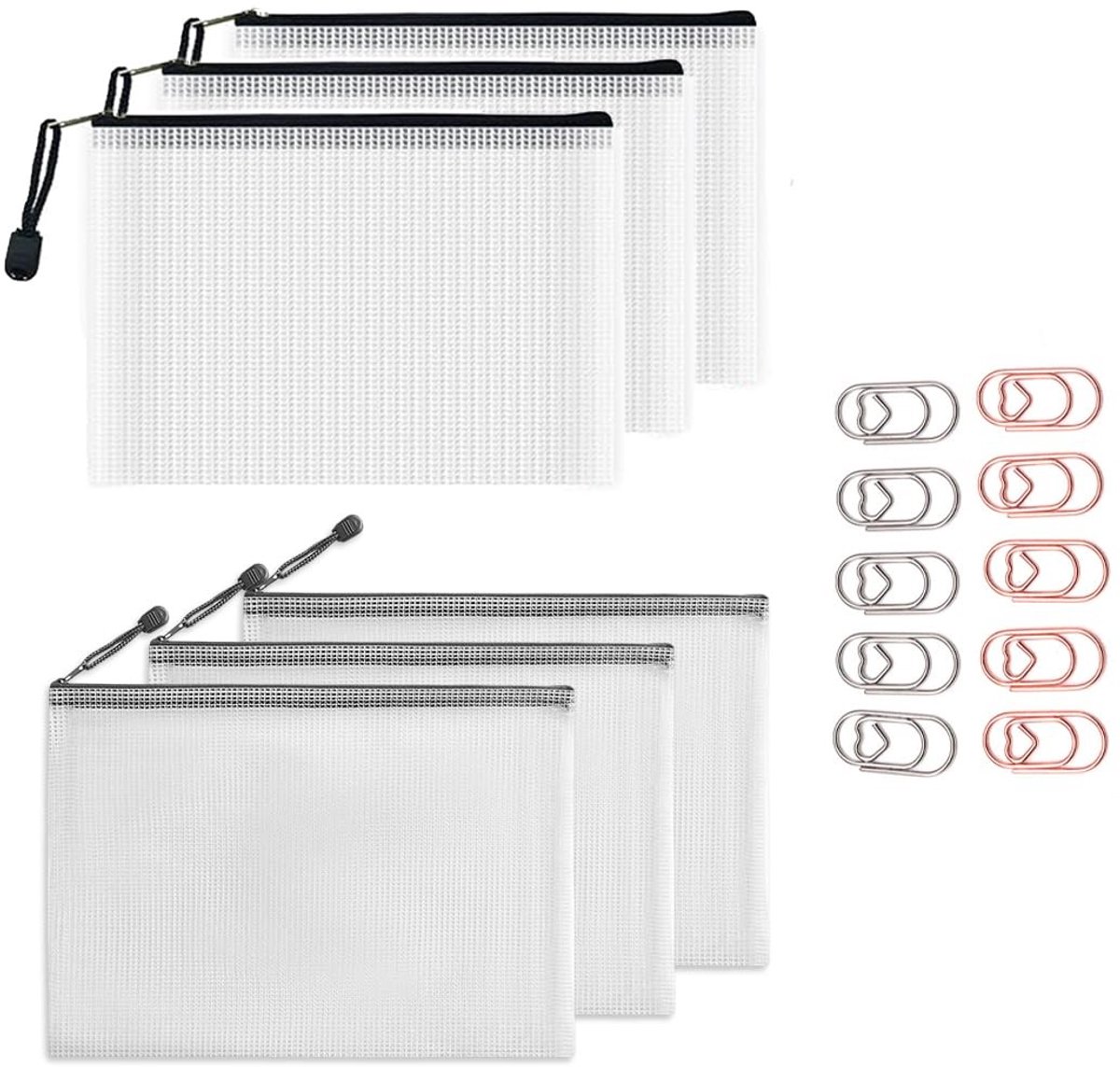 Dailygoods - Dailygoody - A5-bestandsvakken - Documenten organiseren - Transparant kunststof - Paperclips - Waterdicht en mesh - Perfect voor kantoor en school