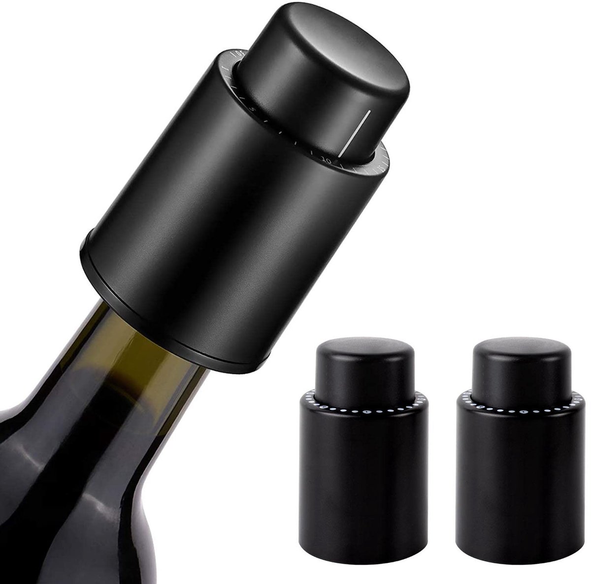 Dailygoods - Dailygoody - Wijnflesstoppen - Vacuüm wijnbehouders - Roestvrij staal - Herbruikbaar - Universeel - Geschikt voor wijn en champagne