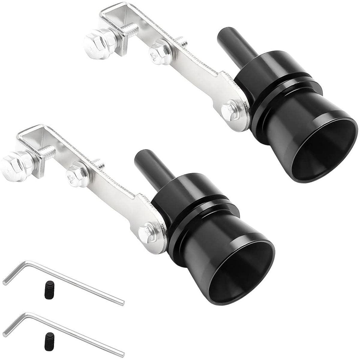 Dailygoods - Dailygoody - Auto Turbo Geluids Uitlaatfluit - Set van 2 - Aluminiumlegering - Zwart - Uitlaatpijp Stoorzender - Geschikt voor alle voertuigen -