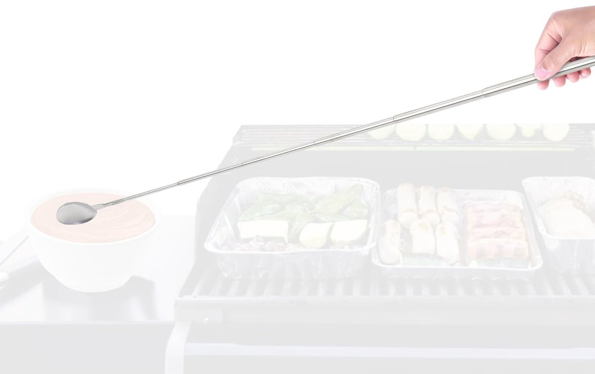 Dailygoods - Dailygoody - Telescopische RVS Leppel - 62 cm, Ideaal voor Barbecue en Koken