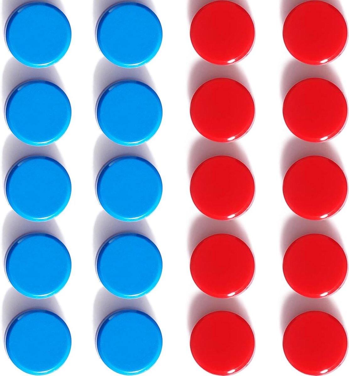 Decoratieve ronde koelkastmagneten in rood en blauw - Schattige en functionele kantooraccessoires