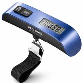 BOTC Digitale kofferweegschaal - Bagageweegschaal tot 50KG met met bagageriem - Navy Blauw