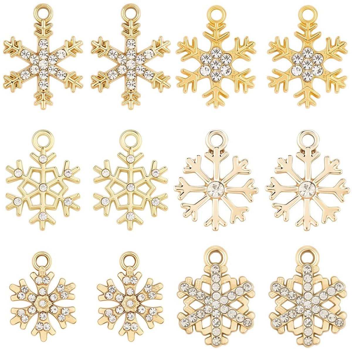 Cosensi - 36 Stuks Kersthangers met Strass en Sneeuwvlok Design