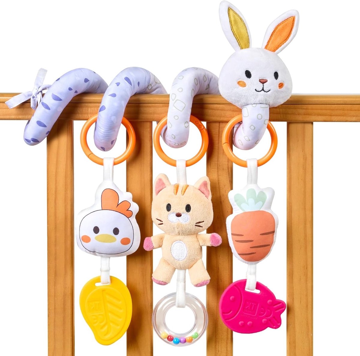 Activiteitenspiral voor Baby's, Hangspeelgoed voor Kinderwagens en Wieg, Geschikt voor 0-12 Maanden, Speelgoed voor Peuters en Kinderen