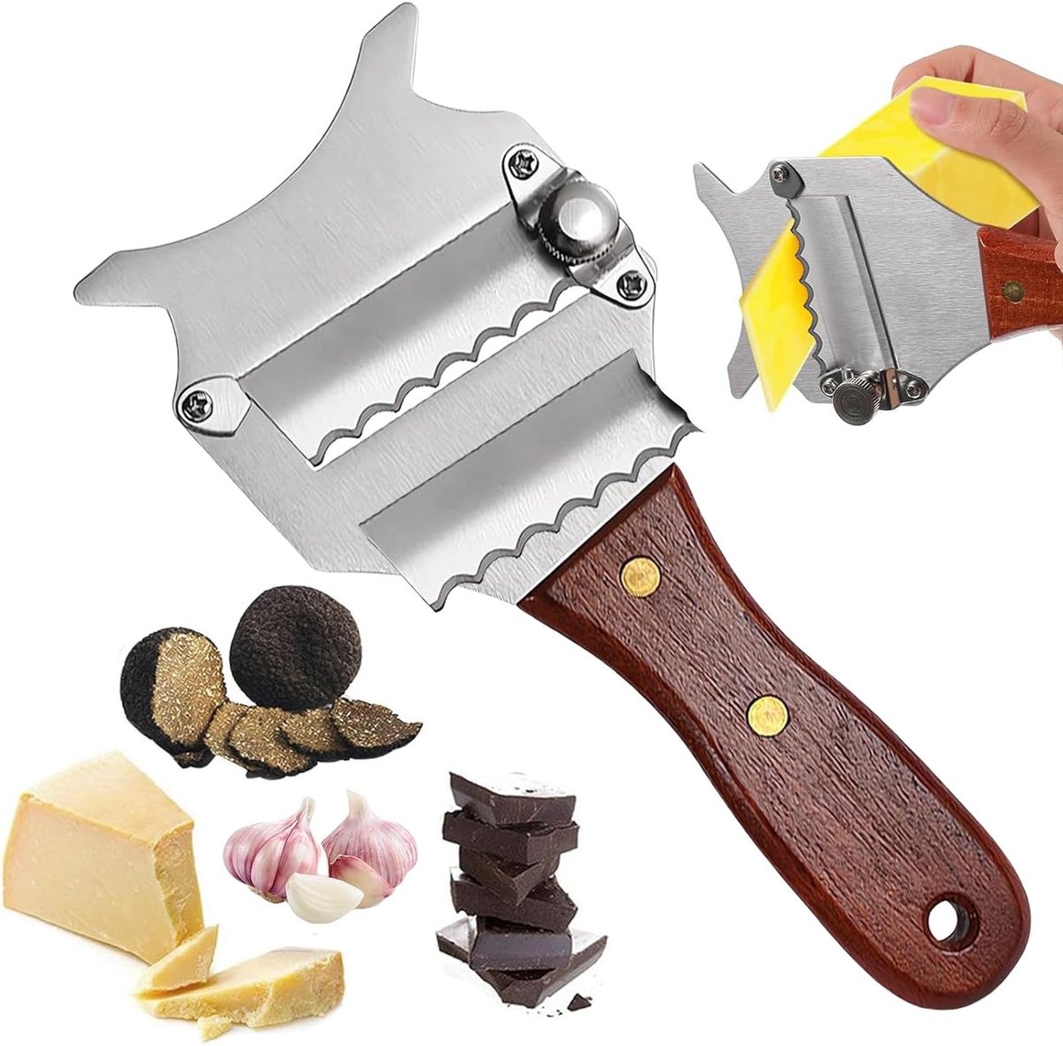 Professionele Truffelsnijder en Kaassnijder van RVS, Verstelbare Gourmet Hobel Set voor Perfecte Plakjes