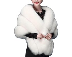 Faux Wrap - Women's Winter Scarf, Elegant Stole | Soft Bridal Shoulder Cape Warm Scarf Luxury Evening Dress Stylish Dress Accessory for Wedding Party Formal Event Celebration