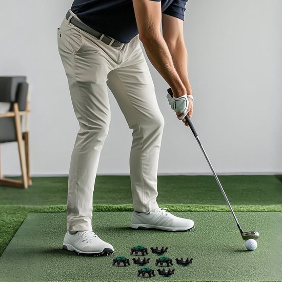 Golfschoennoppen - Noppen set - Golfprestaties verbeteren - Universele pasvorm - 15 stuks - Zwart Groen — afbeelding 4
