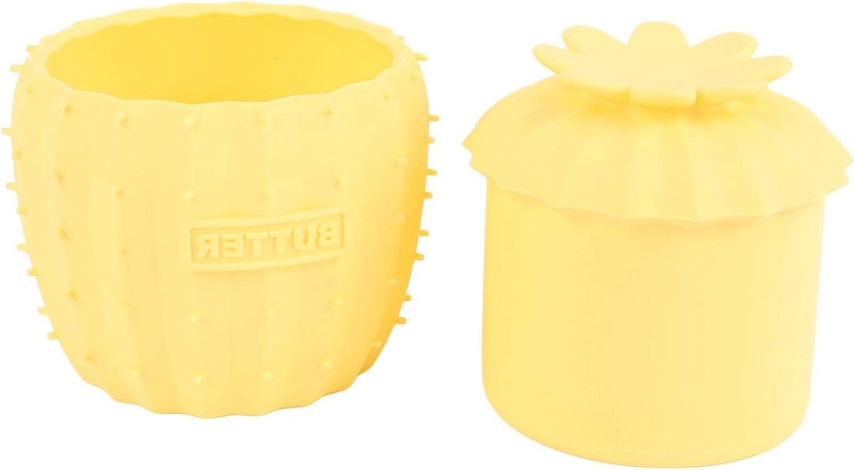 Boterpot - Boterhouder - Verse Boter Bewaren - Luchtdicht Deksel - 7x8cm Deksel - Geel