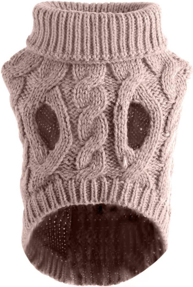 Turtleneck Gebreide Trui Jas voor Honden en Katten - Warme Pullover voor Kleine en Middelgrote Huisdieren (XL, Khaki) — cadeau in Cadeau-ideeën - foto 6