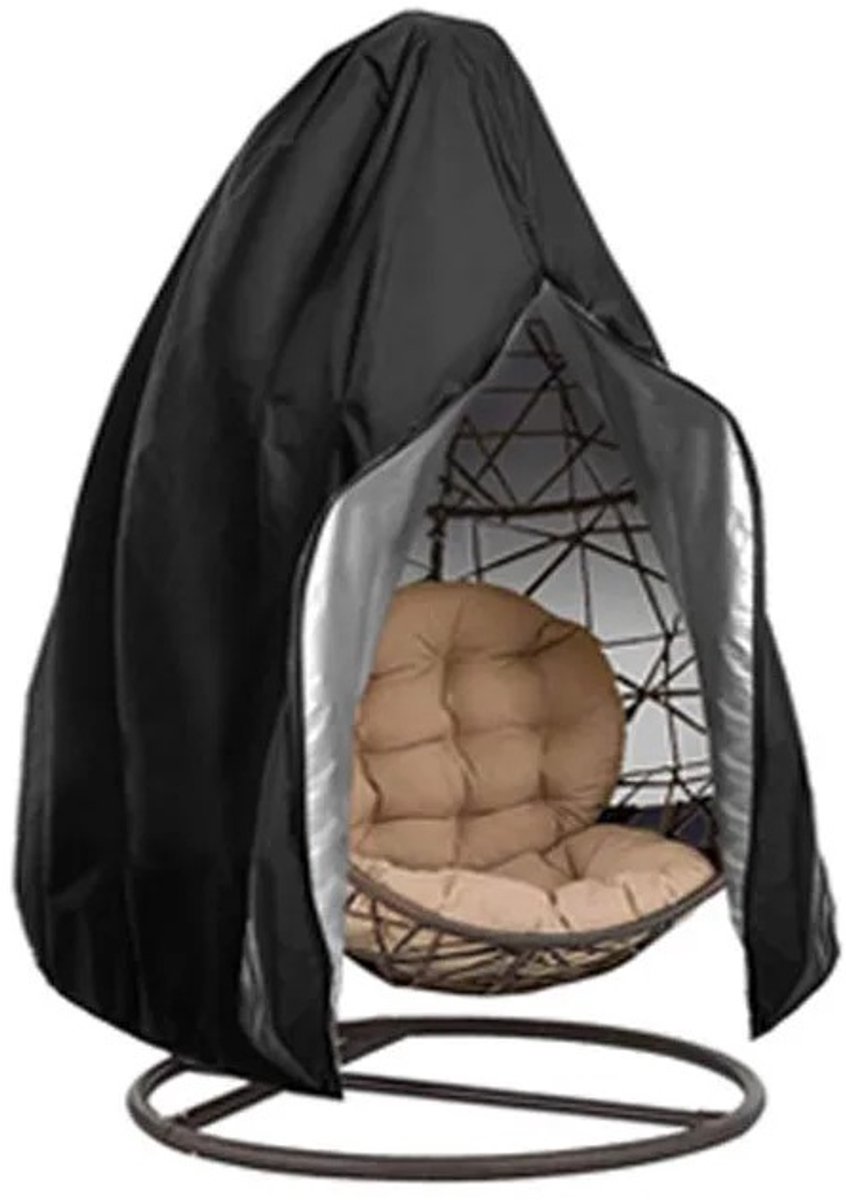 NordHaus Hangende Eierstoelhoes - Schommelstoelhoes - Terrashoes - Waterdicht en Winddicht - Zwart 115 x 190 cm