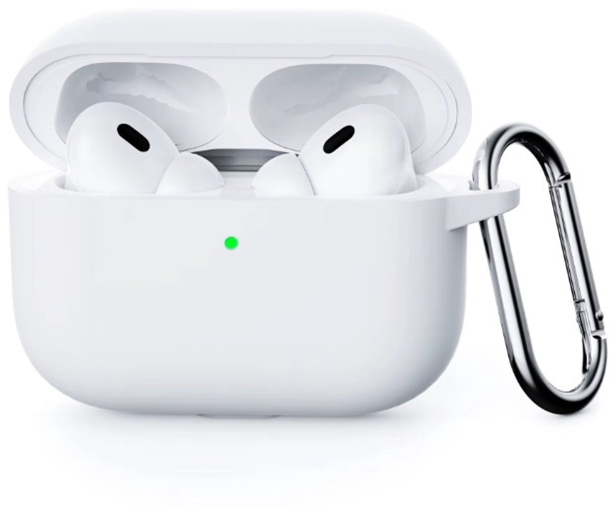 Go Go Gadget - Siliconen hoesje - Geschikt voor Apple AirPods 4 - Met haak - Wit