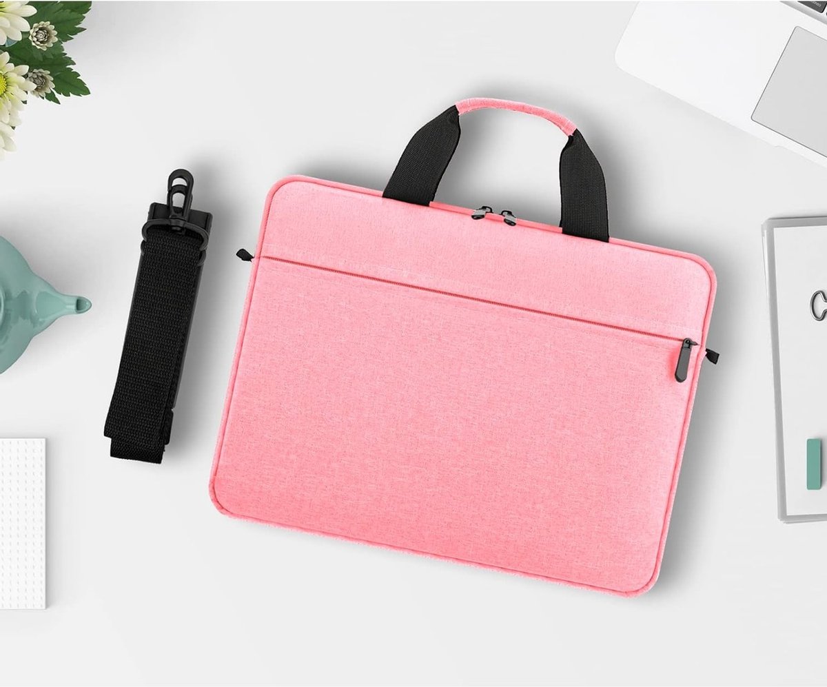 Draagtas voor 13-15 inch Laptops, Waterdicht, Beschermend en Gevoerd, Ideaal voor Chromebook en MacBook, Roze