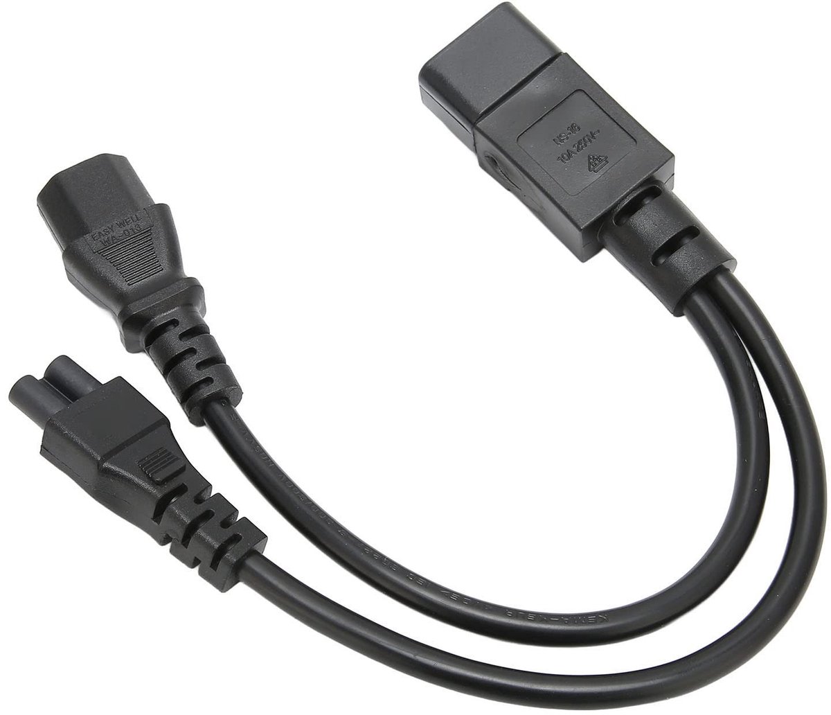 Dailygoods - Y Splitter Power Plug Cord voor IEC Plug C14 naar C13 en C5