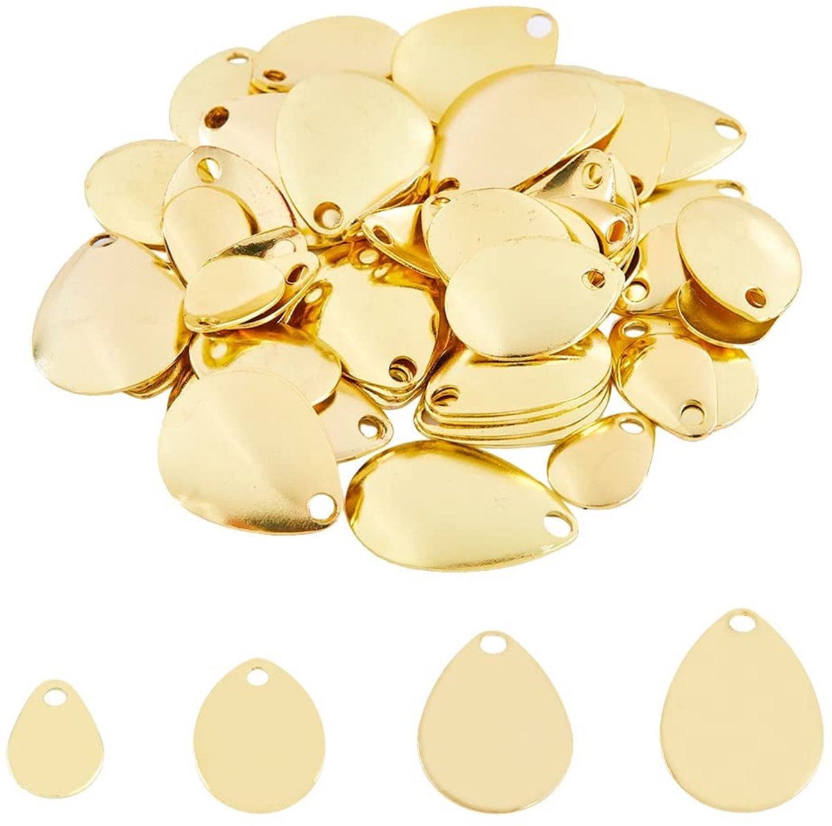 Dailygoods - Set van 56 Spinner Baits Lepels voor Vissen, Gouden Aas
