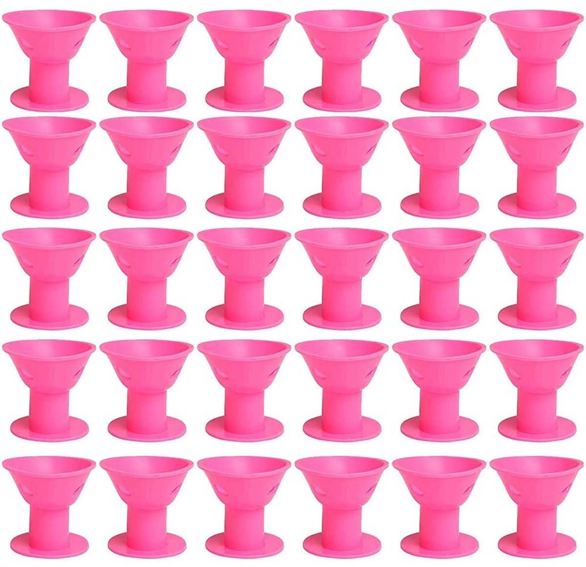 Dailygoods - 30-delige Siliconen Krulspelden Set met Opbergtas