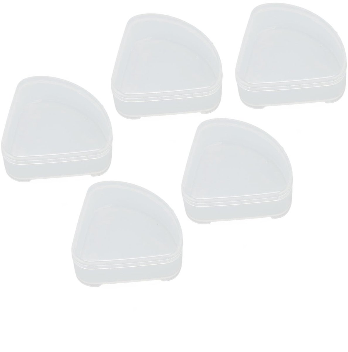 Dailygoods - Transparante Driehoekige Poederdonsdoos voor Make-up en Kleine Voorwerpen