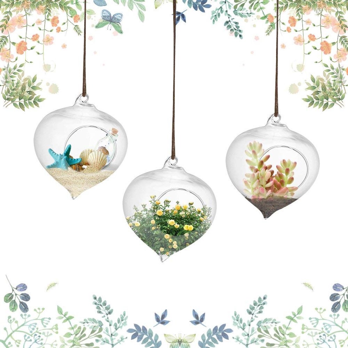 Dailygoods - Dailygoody - Hanglamp Glazen Vaas - Terrarium Planten - Slijtvast - Transpara
