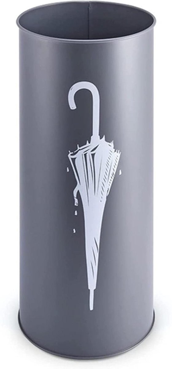 Paraplubak Ronde Standaard - Wandelstokhouder Entree - Entree Organiseren - Ingebouwde Afwatering - 20x20x45cm - Zwart