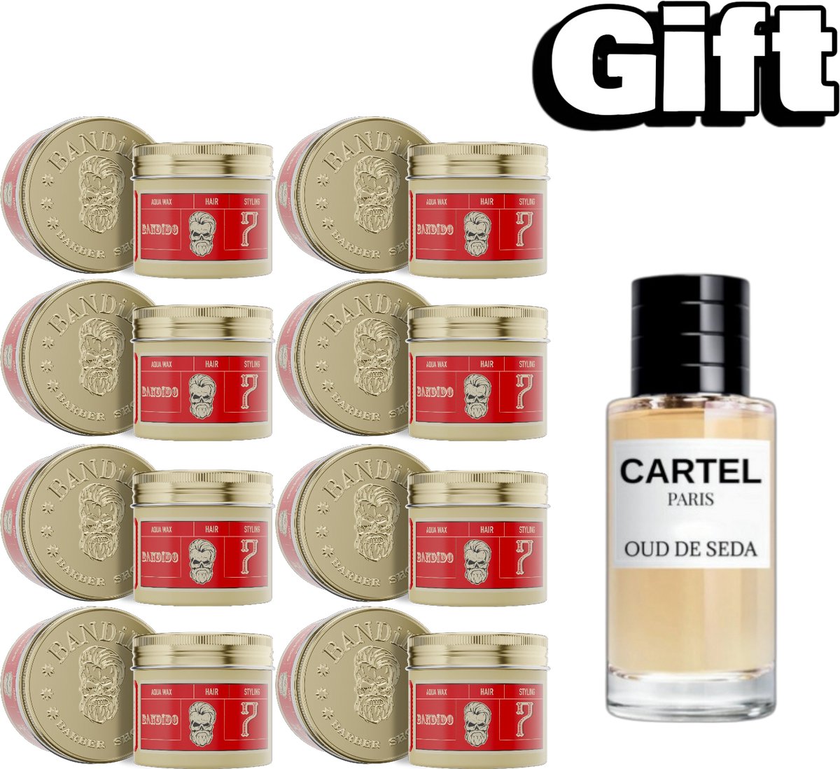 Bandido Aqua wax Nr 7 - 8 stuks 125ml. + 1x Cartel Parfum 50ml GRATIS