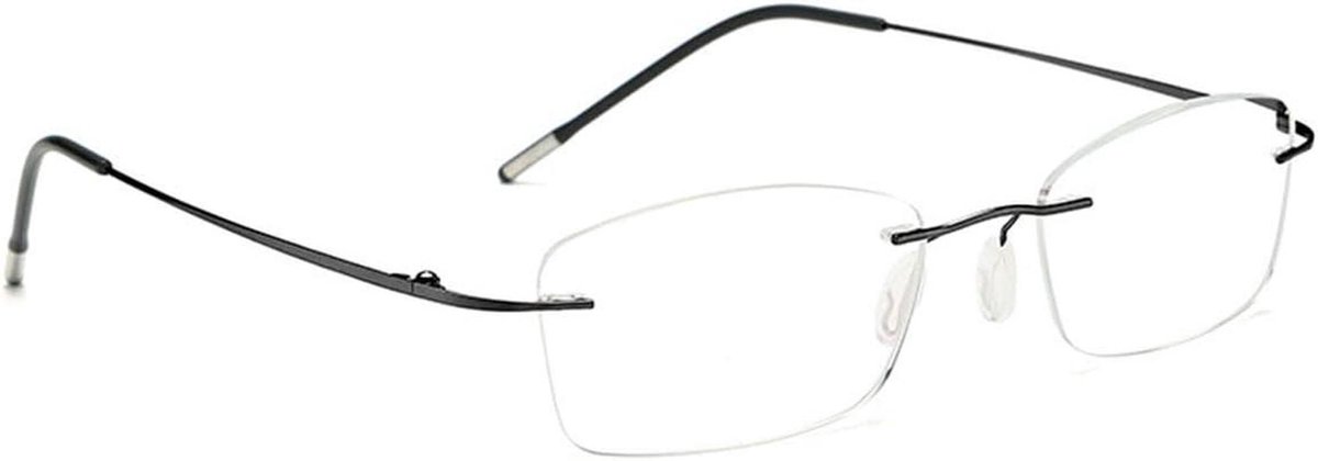 KOOSUFA Titanium randloze leesbril, blauwlichtfilter, voor dames en heren, ultralicht, frameloze leesbril, leeshulp, werkbril, anti-vermoeidheidsbril met sterkte 0,0, 1,0, 1,5, 2,0, 2,5, 3,0, 3,5,