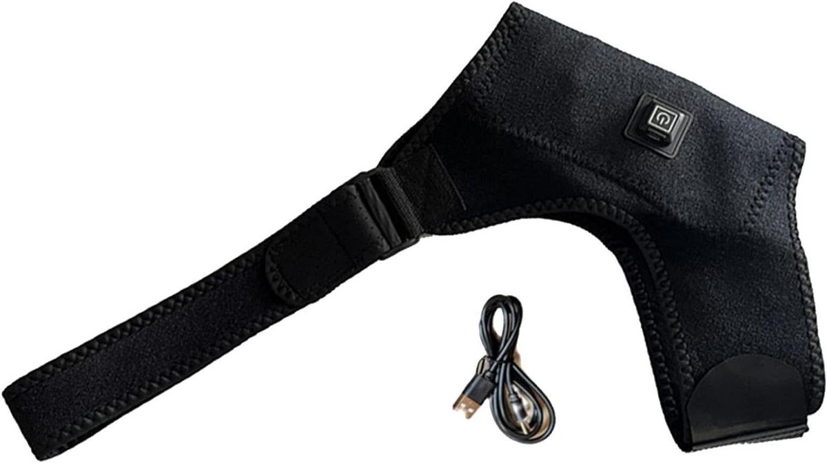 Verwarmd Schouderkussen - Schouderband Verwarmer - Spierontspanning - 3 Temperatuurstanden - 46.5x34.5cm - Zwart