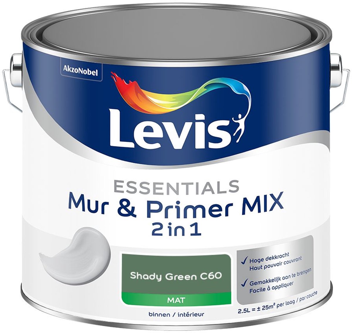 Levis - Essentials Mur & Primer Mix - Shady Green C60 - Mengverf - 2,5 L
