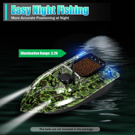 Voerboot - Bait Boat - Visvoerboot - Karper Vissen - Vissen - Met Afstandsbediening - 5200 mAh - Zwart van Merkloos — afbeelding 4