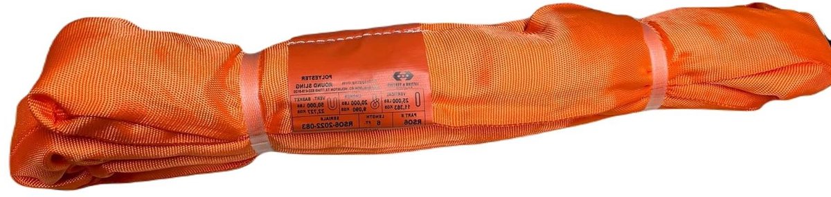 Ronde Hefsling - Eindeloze Hefband Polyester Sling - Zware Lasten Tillen - Beschermt Lading - 6 voet lengte - Oranje