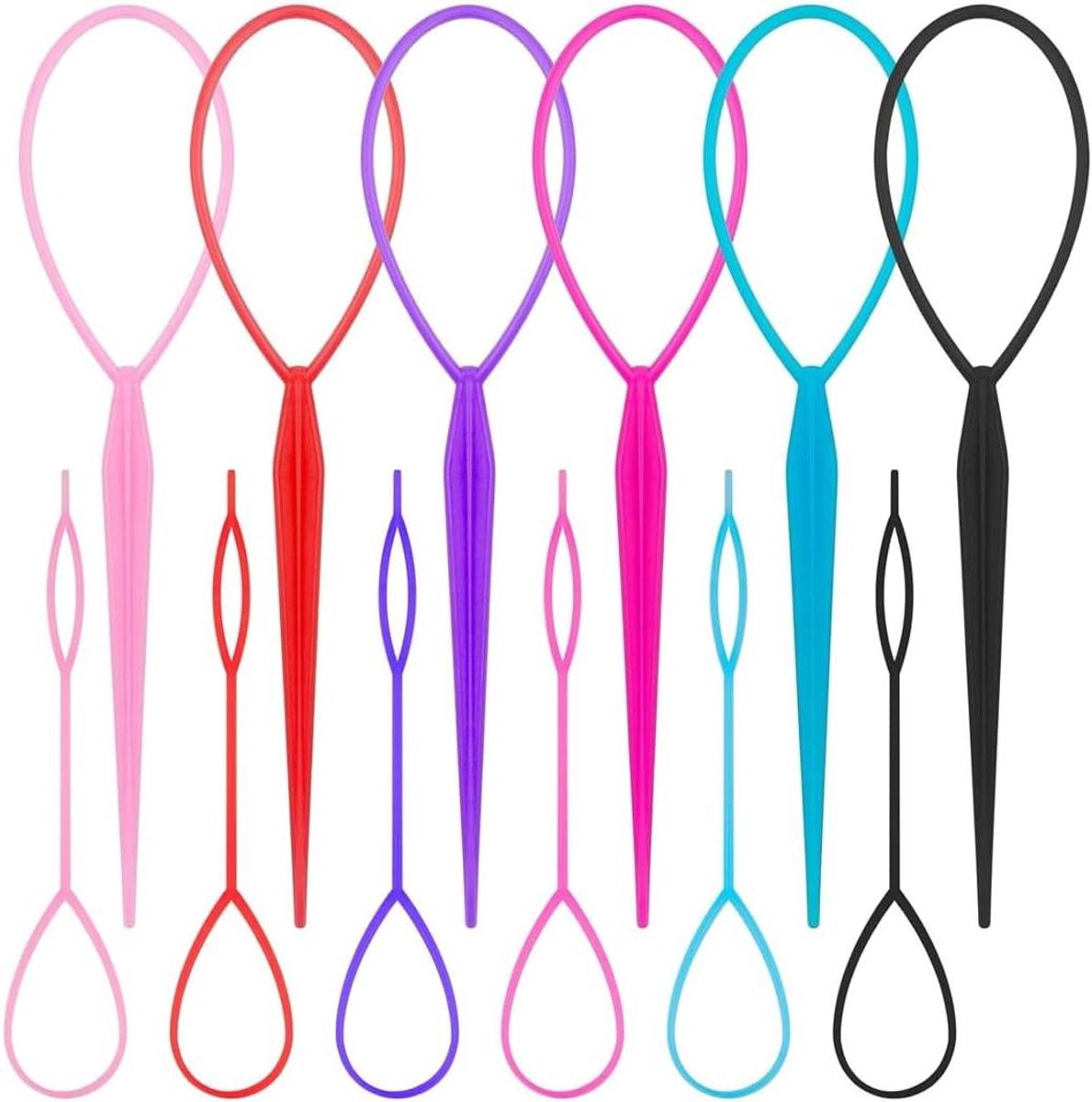 Haar Vlecht Tool - Topsy Tail Kit - Haar Stijlen Maken - Snel en Makkelijk - 12 Stuks - Zwart
