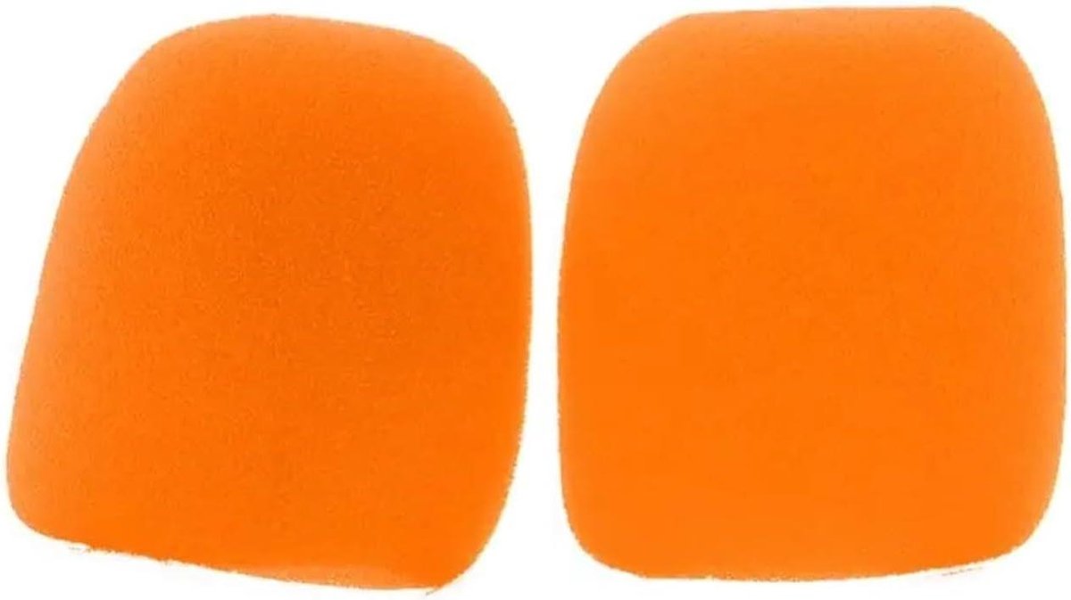 Microfoon Voorruit - Spons Bal - Geluid Verbeteren - Verdikt Schuim - 2 Stuks - Oranje