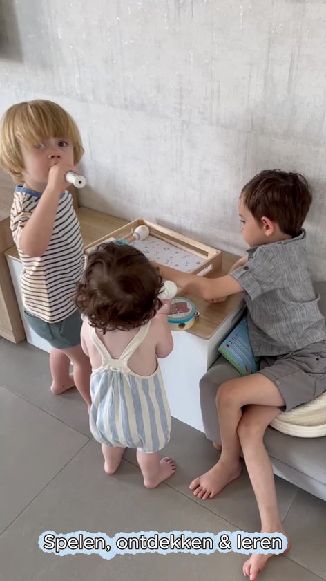 Set Instruments de musique en bois - dans une caisse en bois - Comprend un livret de musique avec 21 chansons célèbres sur le xylophone - Hochet - Tambourin - Flûte à bec - Cadeau durable - Jouets pour enfants - Jouets Musique pour Enfants
