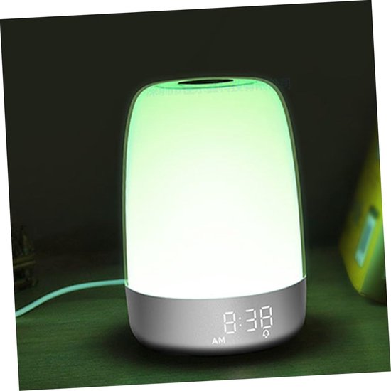 Nachtlamp met Alarm - Wekker Licht - Rustig Wakker Worden - Simuleert Zonsopgang - 15.1X10.6X10.6CM - Wit — afbeelding 2
