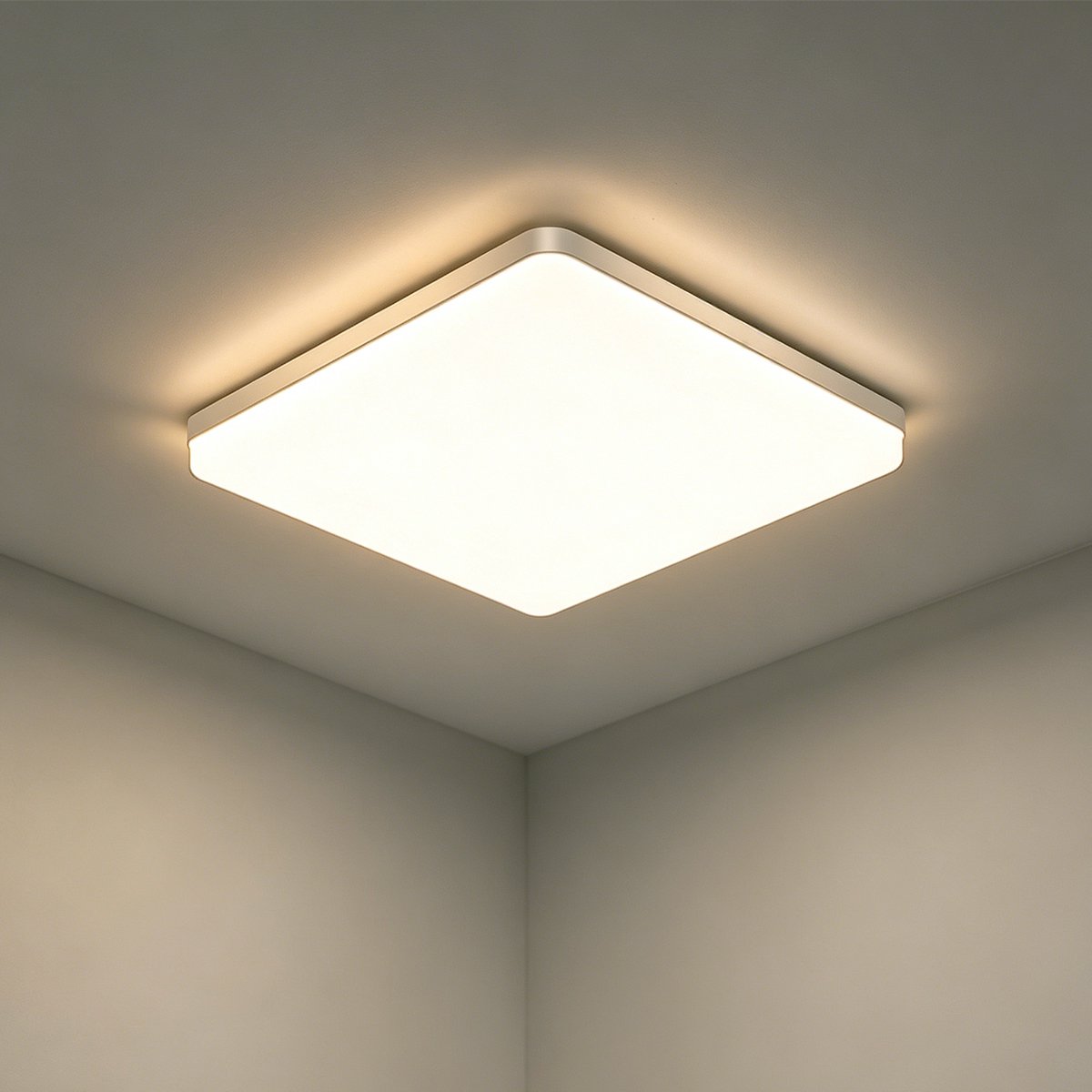 Haobosic - LED Plafondlamp - Vierkant Wit - 48W - 3000K Warmwit