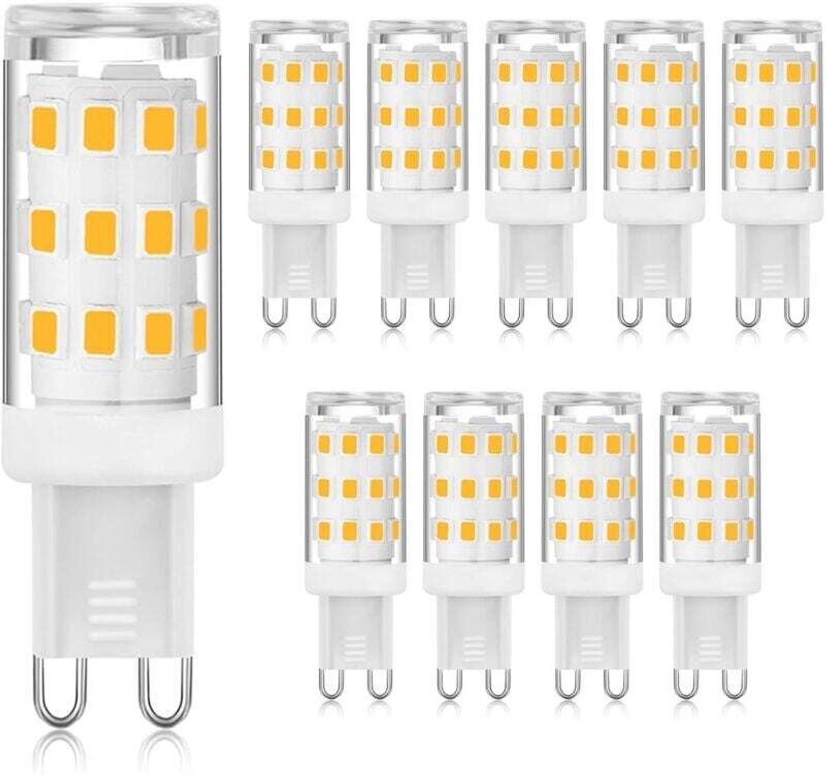 10 3W G9 LED-lampen, 3000K warm wit licht