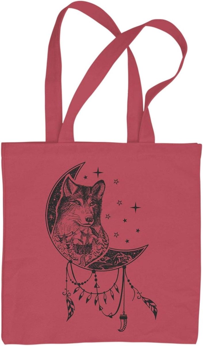 Grote Tote Tas - Schoudertas Dames - Dagelijks Gebruik - Duurzaam Katoen - 42 x 38 cm - Rood