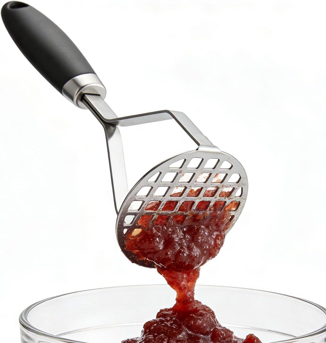 Aardappelpers - Pureer gereedschap - Aardappelpuree maken - Roestvrij staal - 26 cm - Zilver